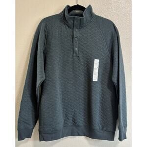 NWT Green Quilted 1/4 Snap Pullover Sweatshirt Work Goodfellow & Co Men’s Size M